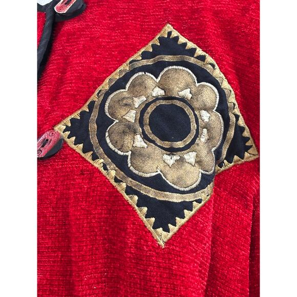 Allure patchwork Jacket, artisanal, ethnic, folksy, vintage inspired, holiday - Picture 3 of 6